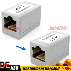 2x CAT 7 Netzwerk RJ45 Verbinder für Patchkabel LAN Netzwerkkabel Kupplung DSL - Bild 1 von 12