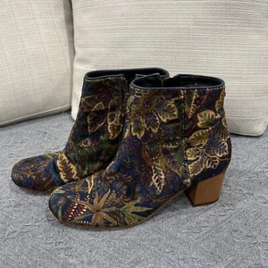 Hudson London Shoes 39 Bootie  Liberty London Ankle Boots Floral Boho Velvet - Picture 1 of 6