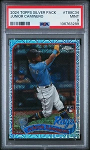 2024 Topps Silver Pack Junior Caminero RC Mojo Rookie Card #T89C34 PSA Mint 9 - Bild 1 von 2