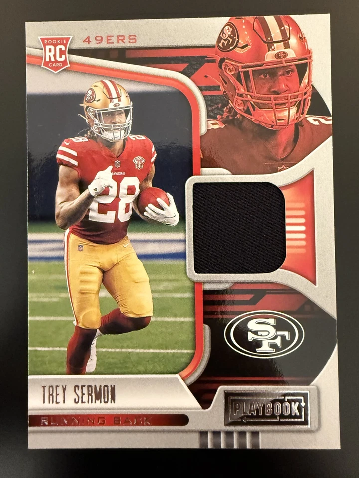 2021 Panini Playbook - Rookie Materials #RMA-TSE Trey Sermon (MEM, RC) - Image 1 of 2