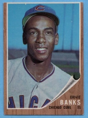 1962 Topps #25 Ernie Banks EX/EX+ MISCUT Chicago Cubs Hall of Fame A7111 - Image 1 of 2