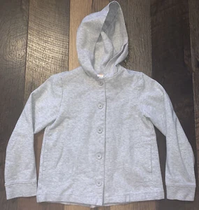 Gymboree Gray Hooded Button Front Jacket Size Large (10-12) - Picture 1 of 9