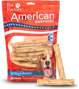 American Beefhide 5" Chip Rolls Dog Chew Treats - Chicken Flavor, 16 Count/1 Pac - Picture 1 of 10