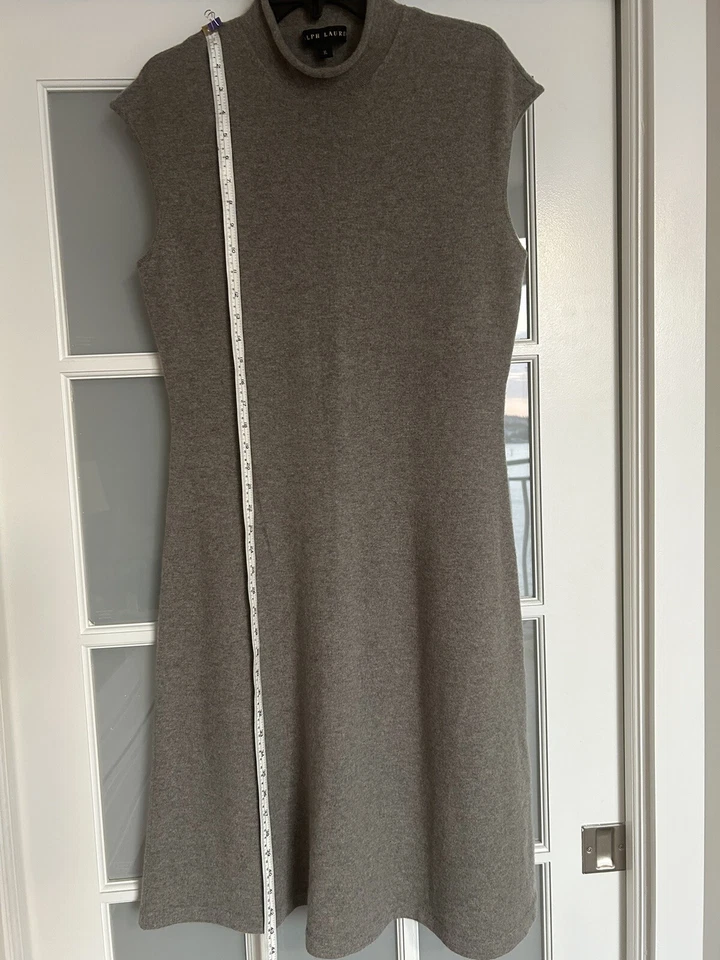 Vestido de suéter sin mangas de cachemira 100% Ralph Lauren Black Label en color beige XL Foto 1 de 4