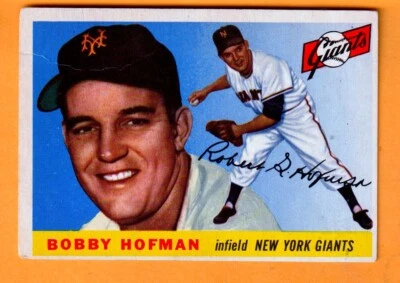 Bobby Hofman New York Giants 1955 Topps #17 St. Louis Missouri Creased - Image 1 of 2