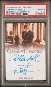 2020 Game of Thrones Lena Headey & Pilou Asbaek S8 Dual Auto PSA 9 Auto 10 Mint - Picture 1 of 3
