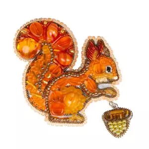 "Zum Selbermachen Brosche Herstellungsset ""Eichhörnchen"" 2,4""x2,4" - Bild 1 von 4