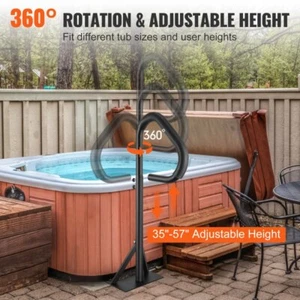 Rotatable Hot Tub Handrail Adjustable Height Spa Side Rail Rust-proof Aluminum - Picture 1 of 2