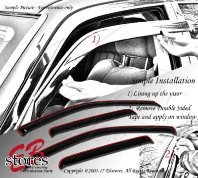 Protector de lluvia en canal visera de ventana negro azabache 4 piezas GMC Canyon 2004-2012 doble cabina Foto 1 de 4