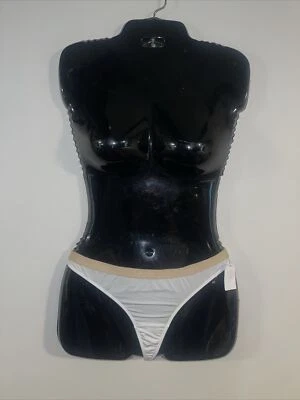 Jessica Simpson Blanco Beige Cintura Tanga Panty Ropa Interior Sissy Bragas Grandes Foto 1 de 3