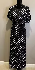 Trend Clara Womens Short Sleeve Elastic waist Polka-Dot Maxi Dress sz XXL NWT - Picture 1 of 6