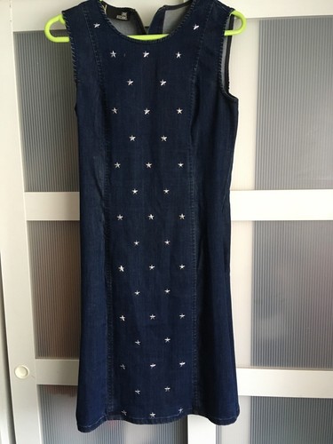 Abito denim Moschino donna taglia 10 ptp 48 cm lunghezza 65