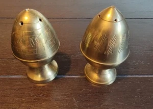 Brass Vintage Salt And Pepper Shakers - Picture 1 of 15