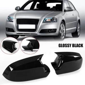 Tapas de cubierta de espejo retrovisor negro brillante para Audi A3 S3 Q3 13-16 A4 B8 A5 A6L A8L RS6 - Imagen 1 de 8