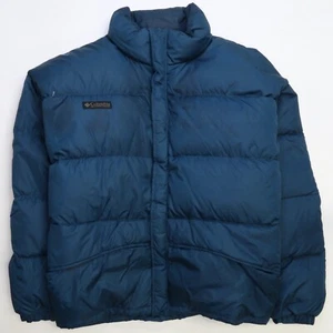 Chaqueta acolchada Columbia vintage talla XL verde azulado aislada - Imagen 1 de 5