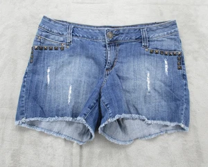 ANA A New Approach pantaloncino donna 10P petite denim borchie invecchiato orlo sfilacciato - Foto 1 di 15