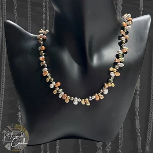 Womens Multicolor Small Freshwater Pearl Faceted Glass Beads Necklace Jewelry - Picture 1 of 4