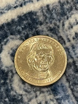 MINT 1801-1809 Thomas Jefferson One Dollar Gold Coin 2007 P RARE MISPRINT - Image 1 of 4