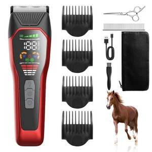 Cortapelos Kit de Recortadora de Caballos Recargable de Bajo Ruido, Afeitadora de Mascotas para Pesado... - Imagen 1 de 6
