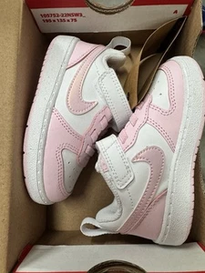 Nike Court Borough Low Recraft TD 6C Toddler Shoes Pink White Sneaker New In Box - Picture 1 of 3