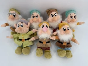 Vintage 1990's Disney Store Plush Set Snow White Seven Dwarfs Excellent Cond - Picture 1 of 16