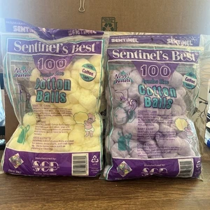 Vintage 100 Wattebäusche Wächter Lavendel/Gelb Pastell Flusen je. - Bild 1 von 4