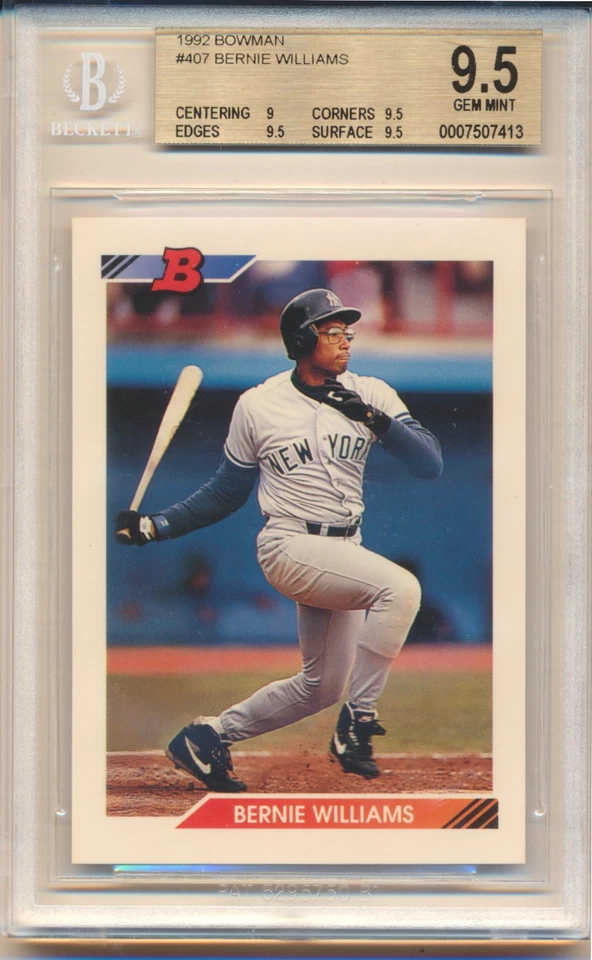 1992 Bowman Bernie Williams (#407) BGS9.5 BGS - Image 1 of 2
