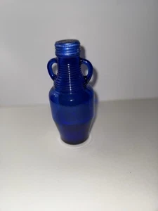 Bottiglia caffè Luna blu cobalto 2 manici collo a costine vaso con tappo vintage - Foto 1 di 6