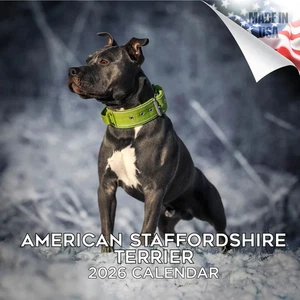 American Staffordshire Wall Calendar 2026 Animal DOG PET Lover Gift - Picture 1 of 2