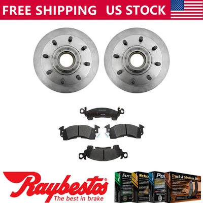 Front Kit Brake Rotor & Hub + Ceramic Brake Pads For 1971-1974 Chevrolet P20 Van - Image 1 of 4