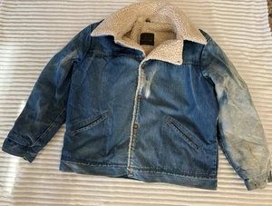 Chaqueta de mezclilla Maverick Distressed Sherpa para hombre XL 70 Trucker Ranch abrigo hecha en EE. UU. - Imagen 1 de 10