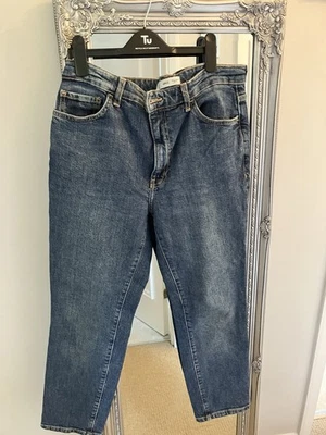 Mango MNG Claudia Mid Blue straight cropped Jeans Size 12 (40) - Image 1 of 4