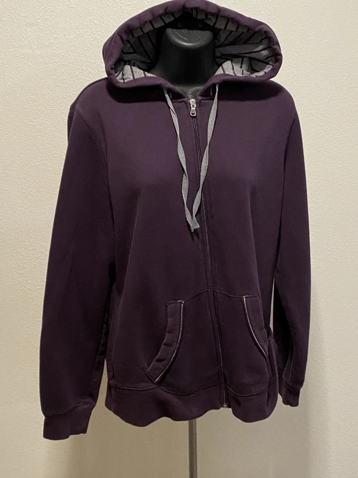 Sudadera con capucha SJB Active para mujer talla grande cremallera completa púrpura  Foto 1 de 4