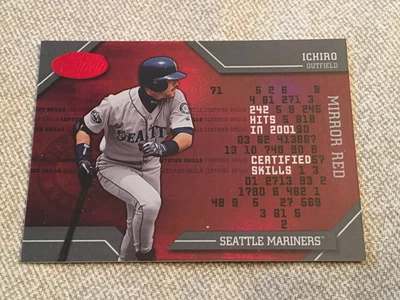 ICHIRO SUZUKI 2002 Leaf Certified "CERTIFIED SKILLS" Mirror Red #39/150 MARINERS - Image 1 of 2