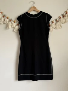 Theory besticktes Etuikleid in Admiral Krepp schwarz Mini bescheiden Karrierekleidung 4 - Bild 1 von 10