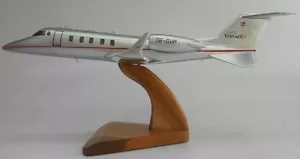 Learjet 60 Vista Jet Business Bombardier Airplane Mahogany Kiln Wood Model Small - Picture 1 of 1