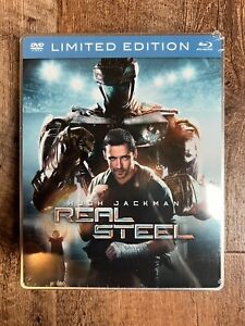 Real Steel w. Steelbook (Blu-ray, Hugh Jackman, 2011, Region Free) *NEW/SEALED*