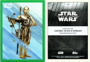 2019 STAR WARS THE RISE OF SKYWALKER ILLUSTRATED CHARACTER GREEN IC-8 018/299 - Picture 1 of 1