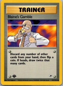 Pokémon Karte 1. Edition Blaine's Gamble 121/132 Common Gym Heroes - Bild 1 von 2
