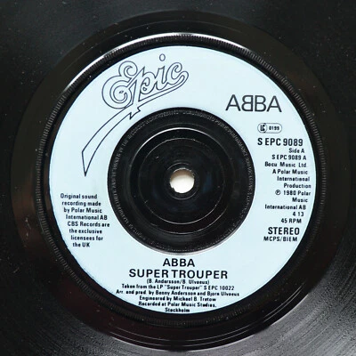 ABBA – Super Trouper / The Piper 45 rpm Vinyl 7" Single UK S EPC 9089 - Image 1 of 4