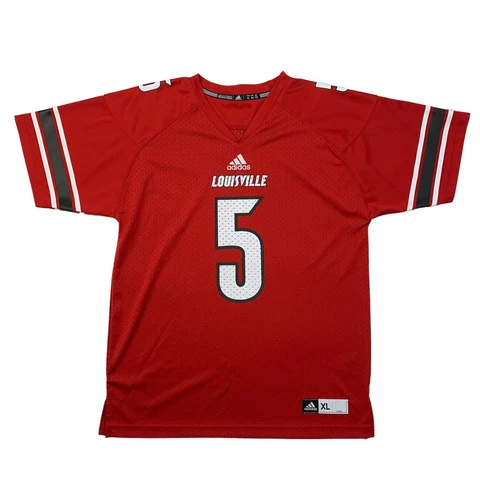 Adidas Louisville Cardinals Football Jersey Mens XL Red Teddy Bridgewater #5 Cover