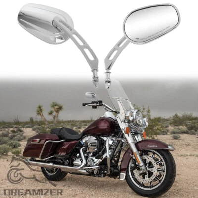 Espejos retrovisores cromados para motocicleta Harley Street Glide Road King Softail Touring Dyna Foto 1 de 4