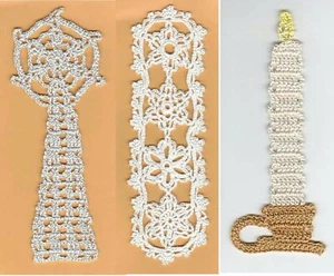 Set of 3 Crocheted Winter Theme Bookmark Patterns Instructions Only - Picture 1 of 1