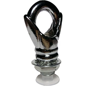 Art Deco Stil Schlaufe für Deckenrosette und Lampenhalter in heller Chromoptik - Bild 1 von 4