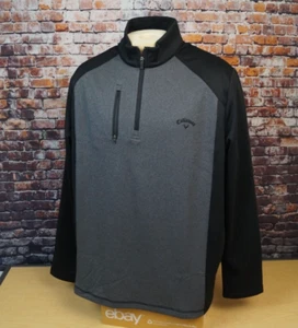 Callaway Golf Performance 1/4 Zip Pullover Fleece Black Gray Mens XL Pockets - Picture 1 of 10