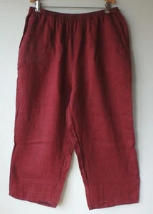 FLAX Designs  Linen Pants  2G   NWOT  FLoods  Pants  GARNET  MELANGE - Picture 1 of 6