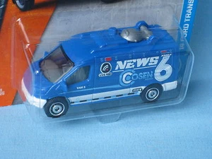 Matchbox Ford Transit TV 6 News Satellite Blue Toy Model Car 75mm in BP b - Picture 1 of 2