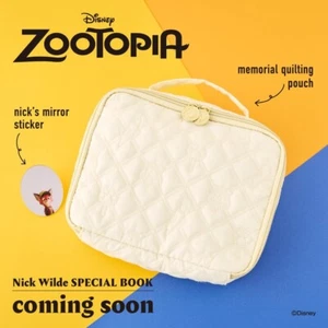 ZOOTOPIA Nick Wilde Pouch SPECIAL BOOK Zip White Disney Japan 2025 New - Picture 1 of 10