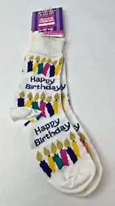 Women's Novelty Fun Socks HAPPY BIRTHDAY Glittery Candles Size 9-11 Musical - Picture 1 of 6