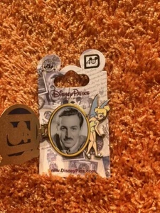 Walt Disney Photo Pin Walt Disney World Retro Logo Hinged Tinker Bell Orig Card - Picture 1 of 2